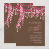 Pink and Brown Beaded Faire-part de mariage (Devant / Derrière)