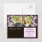 Pink and Chocolate Save the Date mariage Cartes (Devant / Derrière)