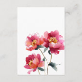 Pink and Coral Peony Waterverf Details Enclosure Informatiekaartje (Achterkant)