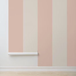 Pink and Cream Bold Stripe Behang