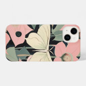 Pink and Cream - Luna Moth and Moonflowers iPhone Hoesje (Achterkant horizontaal)