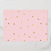 Pink and Faux Gold Foil Elephant Birthday Party in Folie Uitnodiging (Achterkant)