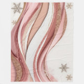 Pink and Gold Abstract Glitter Waves Blanket Fleece Deken (Voorkant)