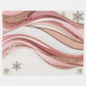 Pink and Gold Abstract Glitter Waves Blanket Fleece Deken (Voorkant (Horizontaal))