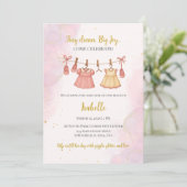 Pink and Gold Baby Shower Invitation (Debout devant)