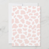 Pink and Gold Boho Florals Koe Birthday Party Kaart (Achterkant)