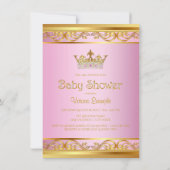 Pink and Gold Princess Baby Shower Invitations (Dos)