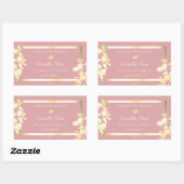 Pink and Gold Produits Emballage Étiquette Fleurs (Feuille)