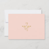 Pink and Gold RSVP Moderne feuille de laurier cour (Dos)