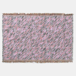pink and gray green camo abstract deken