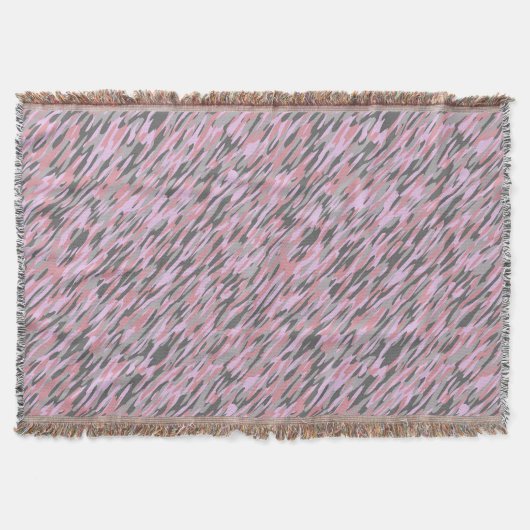 pink and gray green camo abstract deken (Voorkant)