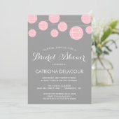 PINK AND GRAY LANTERNS BRIDAL SHOWER INVITATION KAART (Staand voorkant)