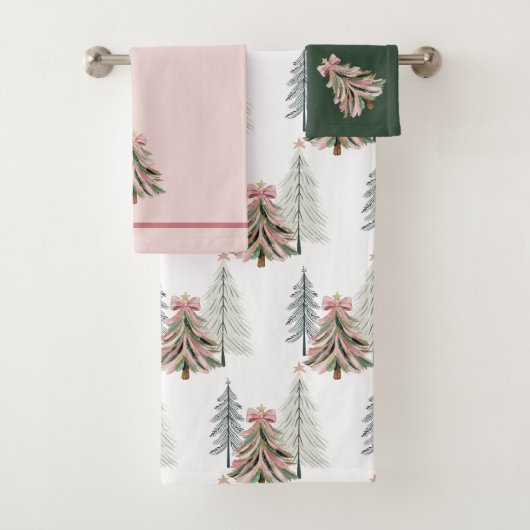 Pink and Green Brushstroke Christmas Tree (En situation)