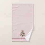 Pink and Green Brushstroke Christmas Tree (Serviette à main)