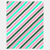 Pink and Green Christmas Candy Stripes  Fleece Deken (Voorkant)