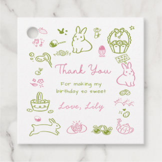 Pink and Green Easter 1st Birthday Thank You Bedankjes Labels