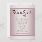 Pink and Green Ethnic Baby Girl Shower Invitations (Dos)
