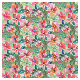 Pink and Green Floral Natuur Pattern Stof