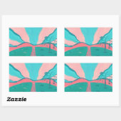 Pink and Green Minimalistic Landscape Stickers (Vel)