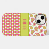 Pink and Green Paisley Argyles Phone Case (Achterkant (horizontaal))