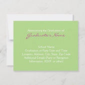 Pink and Green Paisley Graduation Faire-part (Dos)