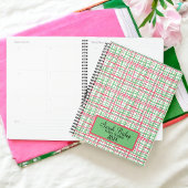 Pink and Green Preppy Yearly Planner Hardcover