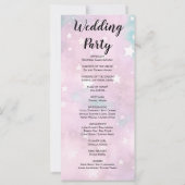 Pink and Green Stars Programme de mariage céleste (Dos)