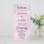 Pink and Green Stars Programme de mariage céleste (Debout devant)