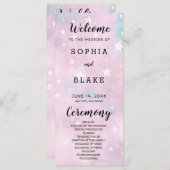 Pink and Green Stars Programme de mariage céleste (Devant / Derrière)