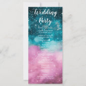 Pink and Green Stars Programme de mariage céleste (Dos)