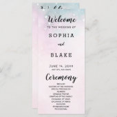 Pink and Green Stars Programme de mariage céleste (Devant / Derrière)