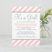 Pink and Grey C'est une Invitation Baby shower fil (Debout devant)