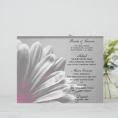 Pink and Grey Floral Highlights Wedding Menu (Staand voorkant)