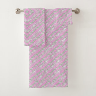 Pink and grey plaid pattern throw pillow