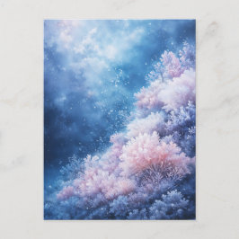 Pink and Lavender Coral Reef in Starry Blue Sea Briefkaart