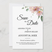 Pink and Mauve  Floral Wedding Save The Date (Voorkant)