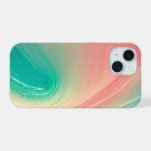 Pink and Mint Green Abstract Pattern Phone Case (Verso Horizontal)