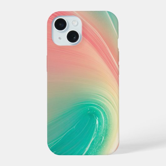 Pink and Mint Green Abstract Pattern Phone Case (Verso)