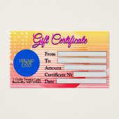 Pink and Orange Background Gift Certificate (Devant)