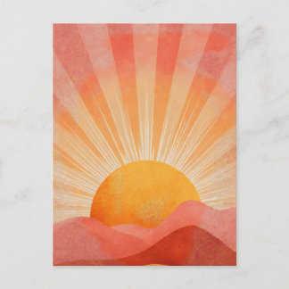 Pink and Orange Boho Sunrise Briefkaart