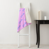 Pink and Paars Personalized Cursive Name Pattern Sherpa Deken (In situ)