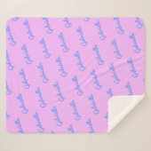 Pink and Paars Personalized Cursive Name Pattern Sherpa Deken (Voorkant (horizontaal))
