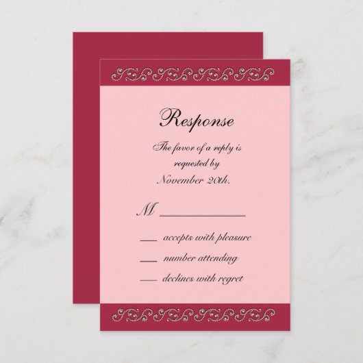 Pink and Pearl RSVP (Devant / Derrière)