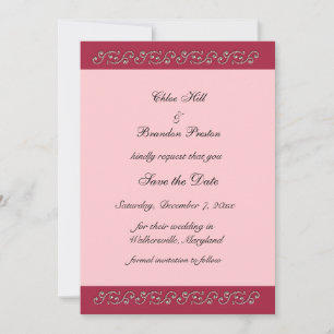 Pink and Pearls Save the Date