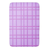 Pink and purple flower checkered pattern badmat (Voorkant Verticaal)