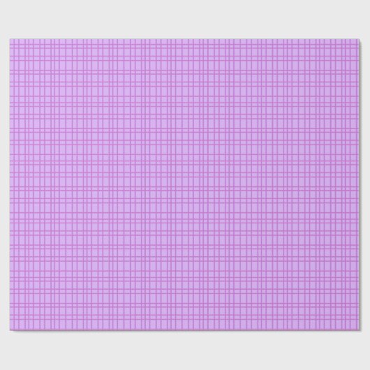 Pink and purple flower checkered pattern cadeaupapier (Vlak)