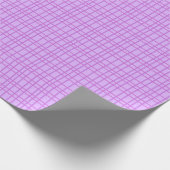 Pink and purple flower checkered pattern cadeaupapier (Hoek)