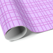 Pink and purple flower checkered pattern cadeaupapier (Rol Hoek)