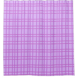 Pink and purple flower checkered pattern douchegordijn
