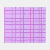 Pink and purple flower checkered pattern fleece deken (Voorkant (Horizontaal))